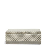 Agnes Upholstered Cotton Ottoman - Monochrome