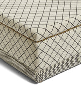Agnes Upholstered Cotton Ottoman - Monochrome