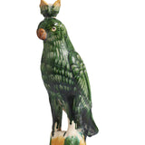 Althea Ceramic Parrot Candle Holder - Dark Green