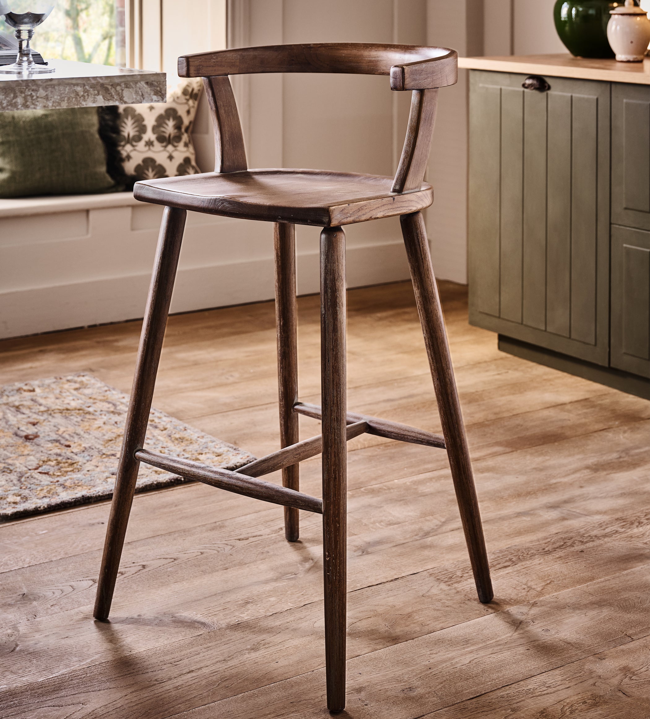 Altier Bar Stool - Burnt Oak