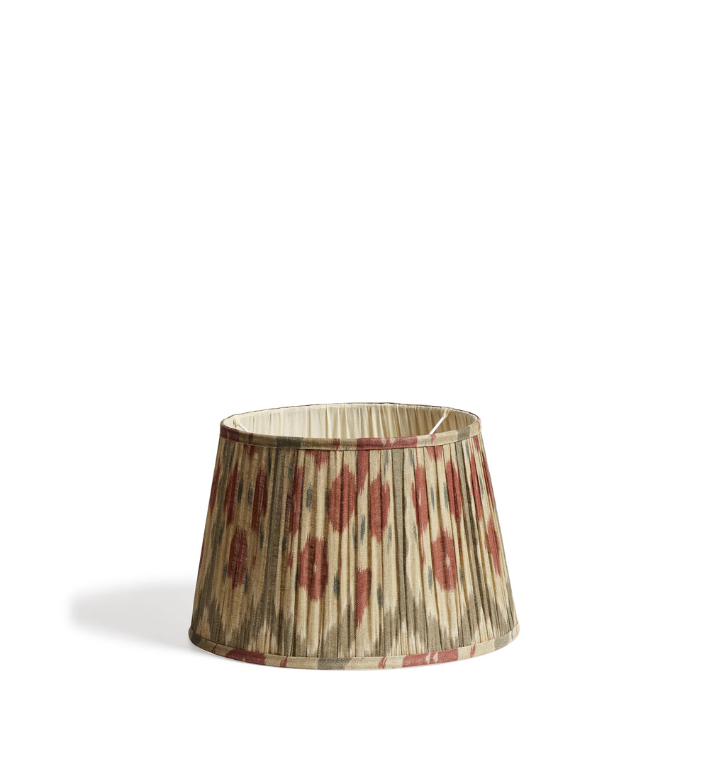 Amisha Pleated Linen Lampshade 35cm - Green/Burgundy