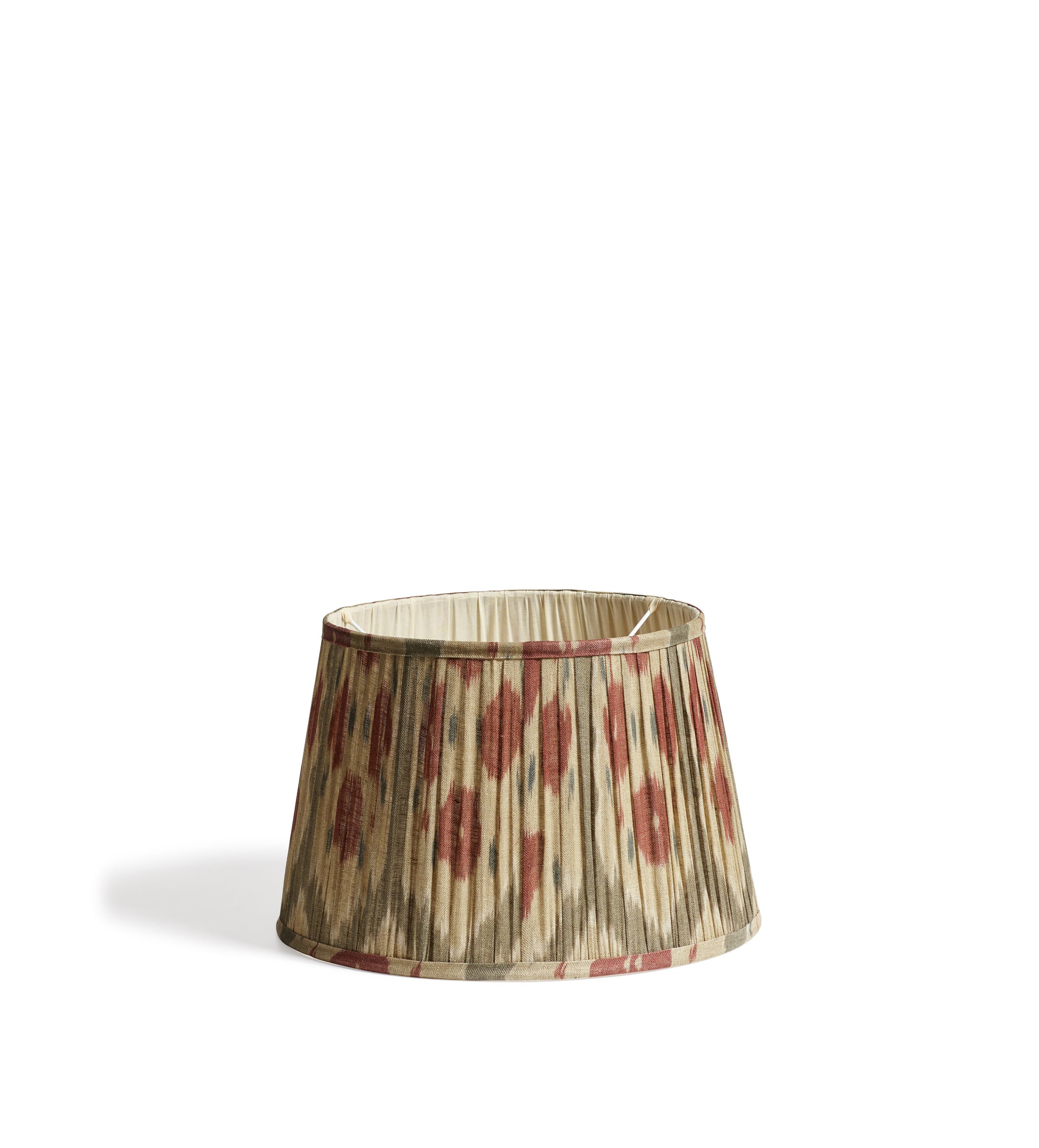Amisha Pleated Linen Lampshade 35cm - Green/Burgundy