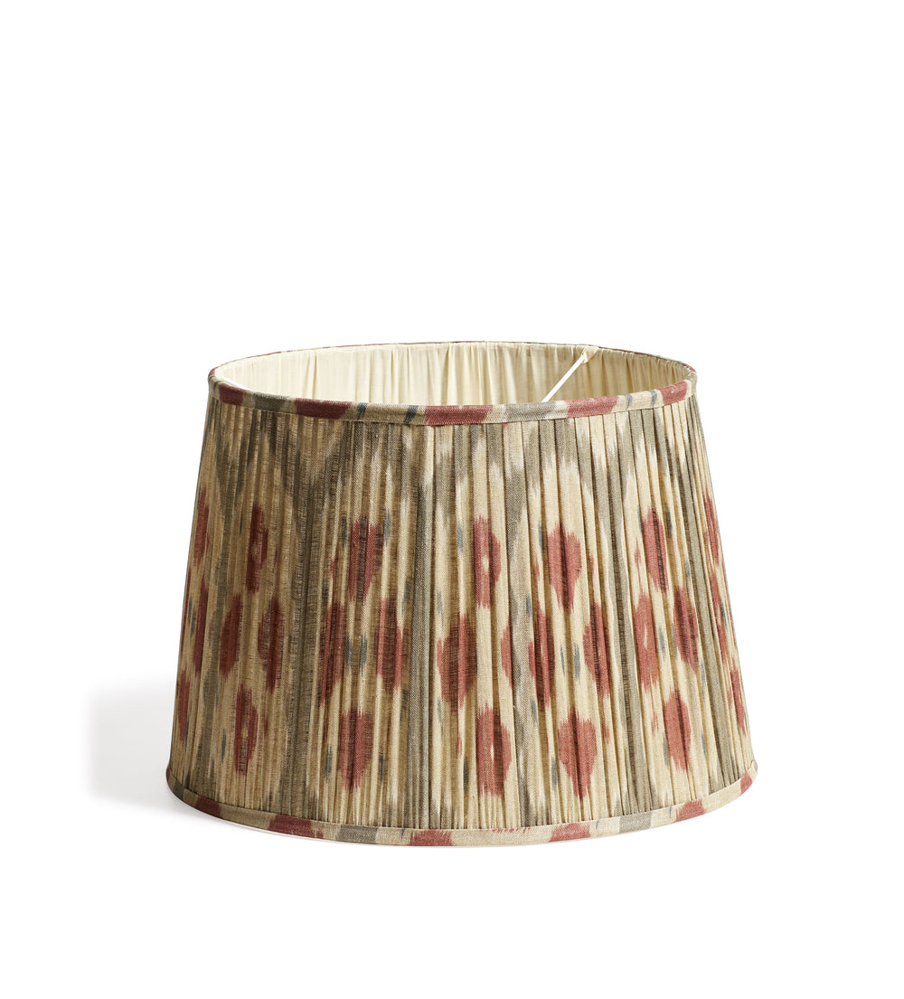 Amisha Pleated Linen Lampshade 45cm - Green/Burgundy