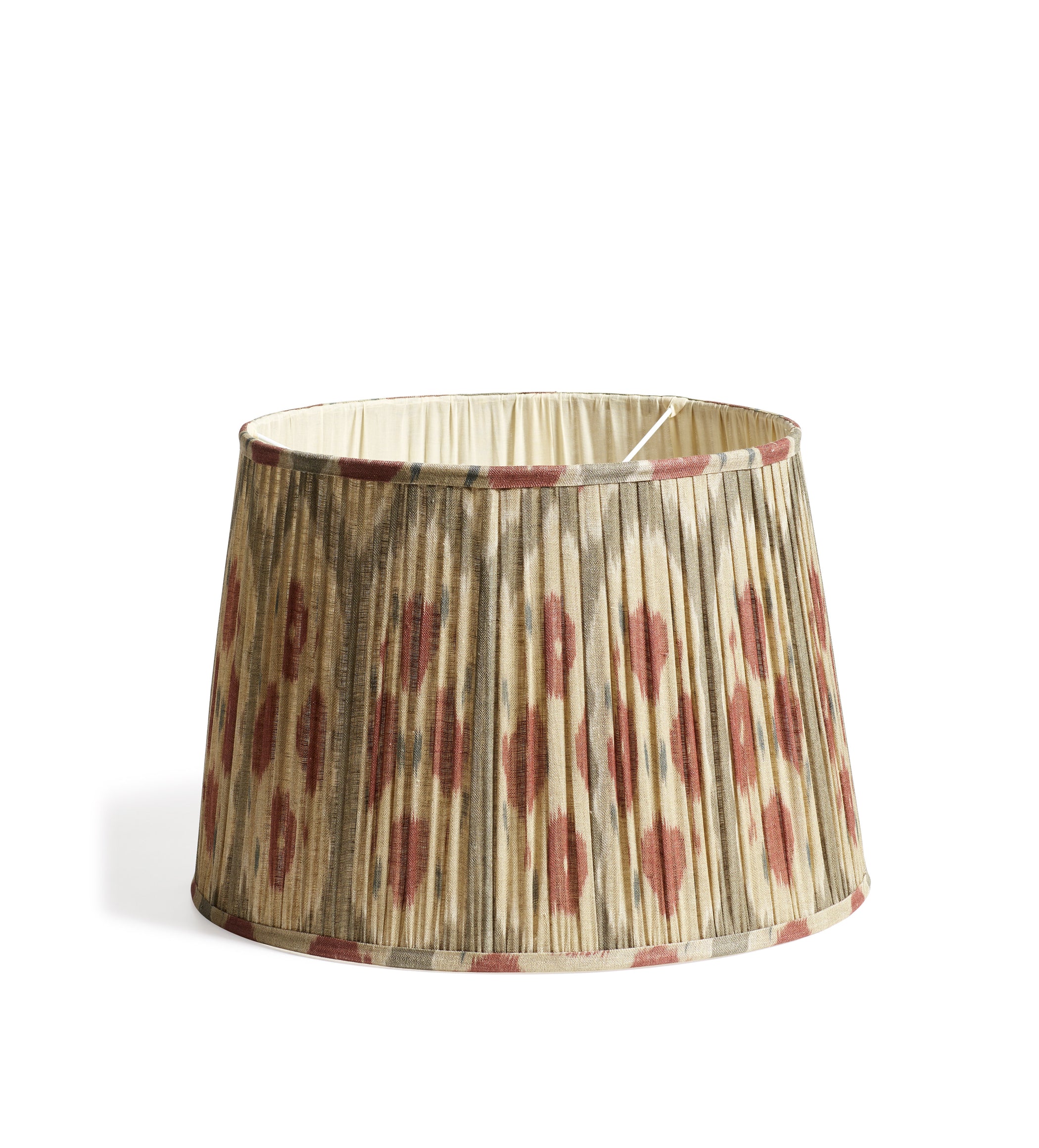 Amisha Pleated Linen Lampshade 45cm - Green/Burgundy
