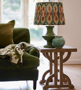 Amisha Pleated Linen Lampshade 45cm - Slate Blue/Gold