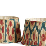 Amisha Pleated Linen Lampshade 45cm - Slate Blue/Gold