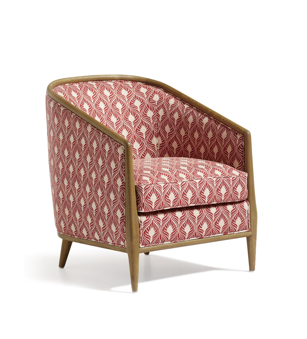 Annalee Ghini Feathers Linen Armchair - Red Garnet