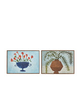 Potted Hand-Painted Wall Art Pair - Multi