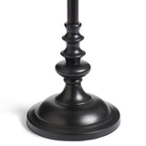 Barton Candle Holder with Glass Lampshade - Black/Brass