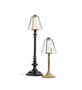 Barton Candle Holder with Glass Lampshade - Black/Brass