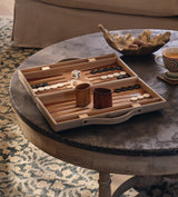 Bennet Leather Backgammon Set - Taupe
