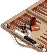 Bennet Leather Backgammon Set - Taupe