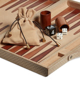 Bennet Leather Backgammon Set - Taupe
