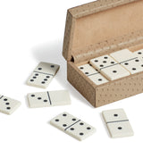 Bennet Leather Dominoes Set - Taupe