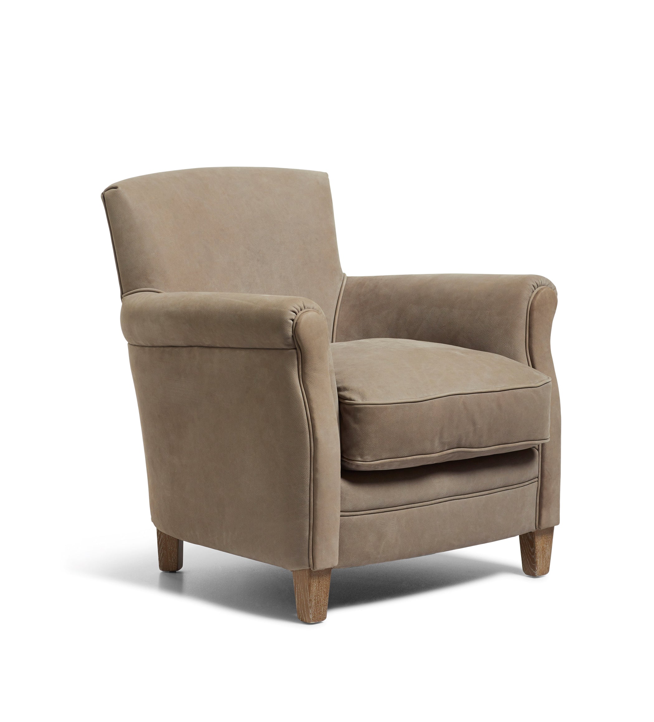 Berstone Leather Armchair - Pebble Grey