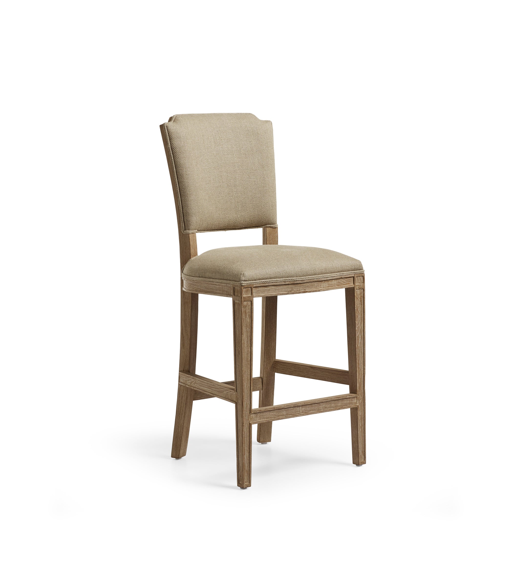 Camaret Bar Stool - Weathered Oak/Wild Oats Wide Herringbone