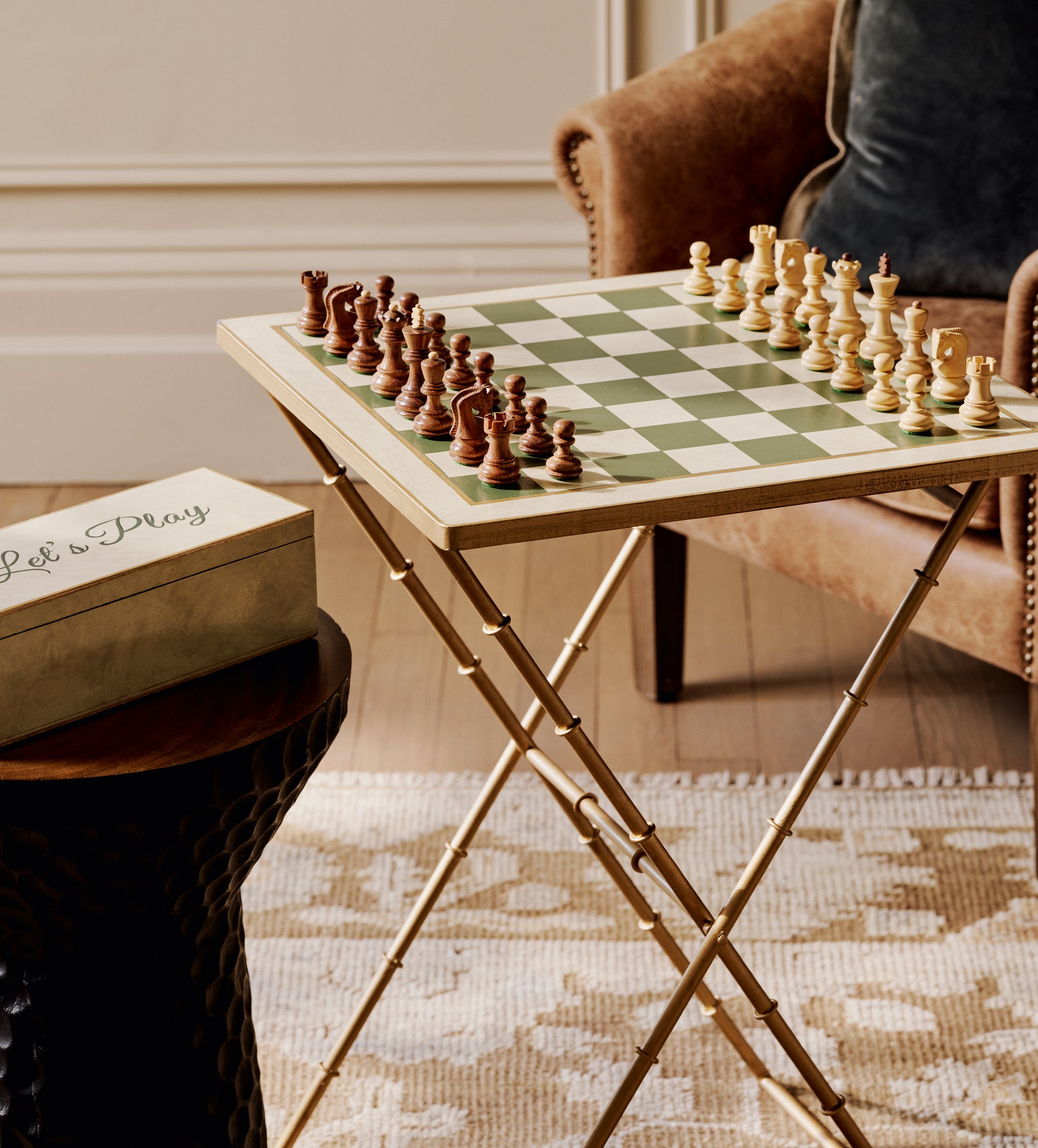 Capablanca Games Table - Green/Gold