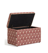 Carena Ghini Feathers Linen Upholstered Trunk - Red Garnet
