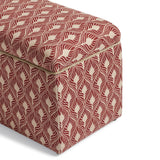 Carena Ghini Feathers Linen Upholstered Trunk - Red Garnet