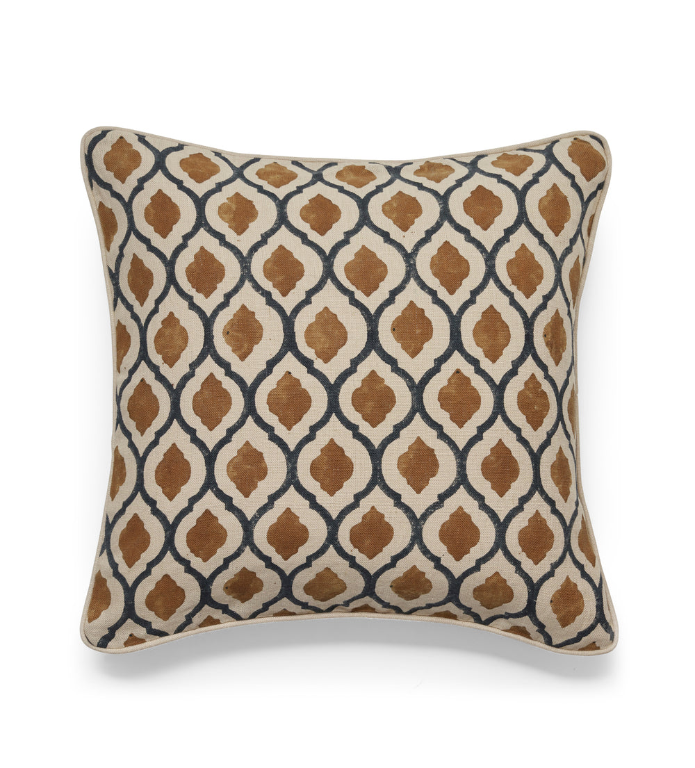 Chadhana Cushion Cover - Washed Orange/Air Force Blue