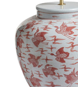 Changshou Table Lamp Base - Red