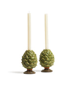 Chianti Artichoke Candle Holders - Green
