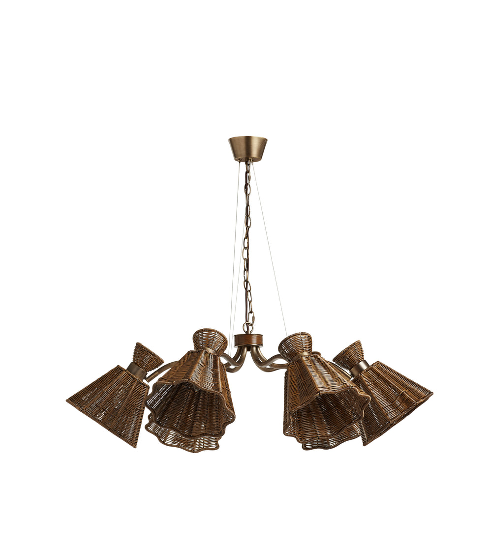 Concho Chandelier - Antique Brass