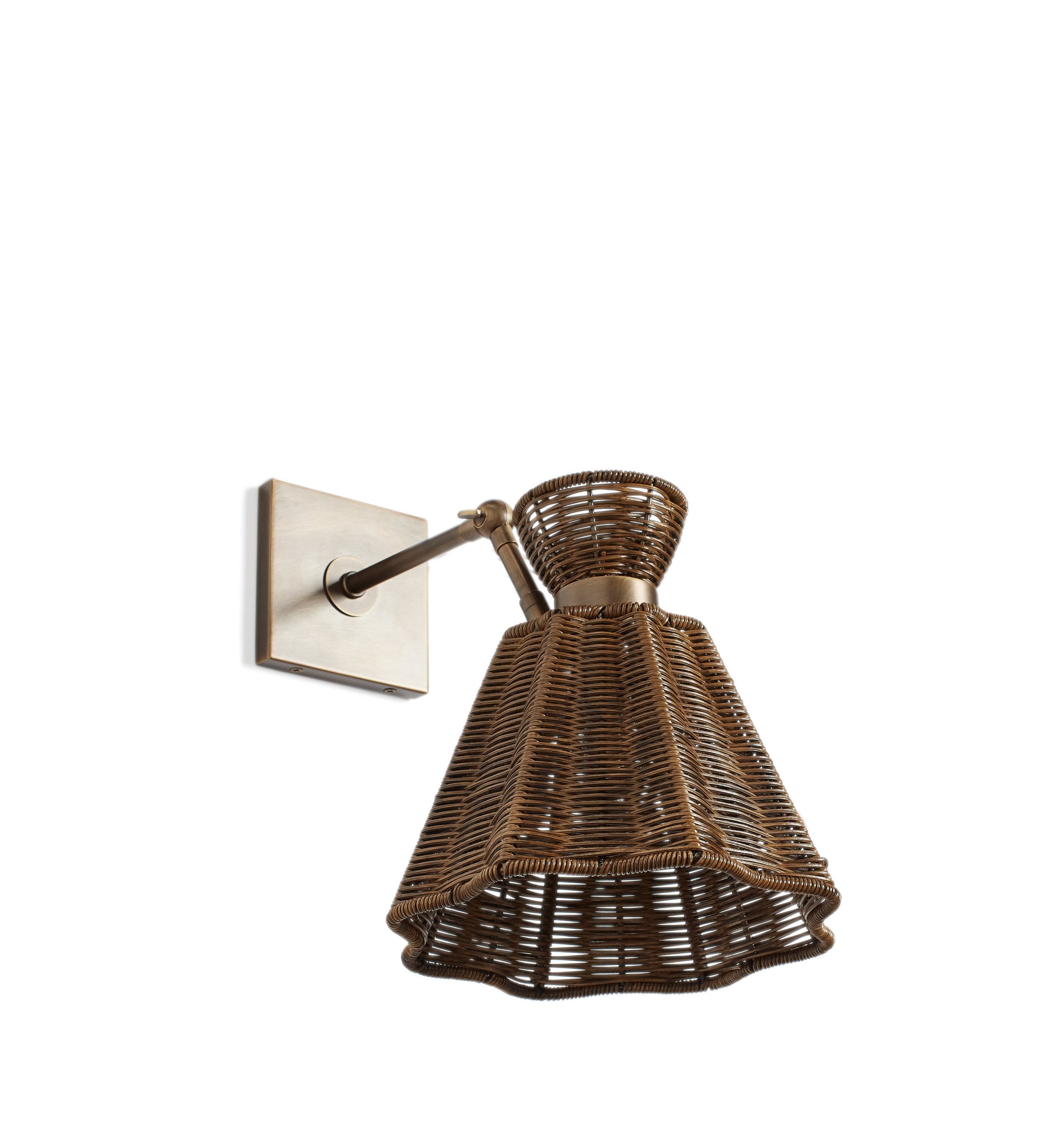 Concho Wall Lamp - Antique Brass/Rattan Brown