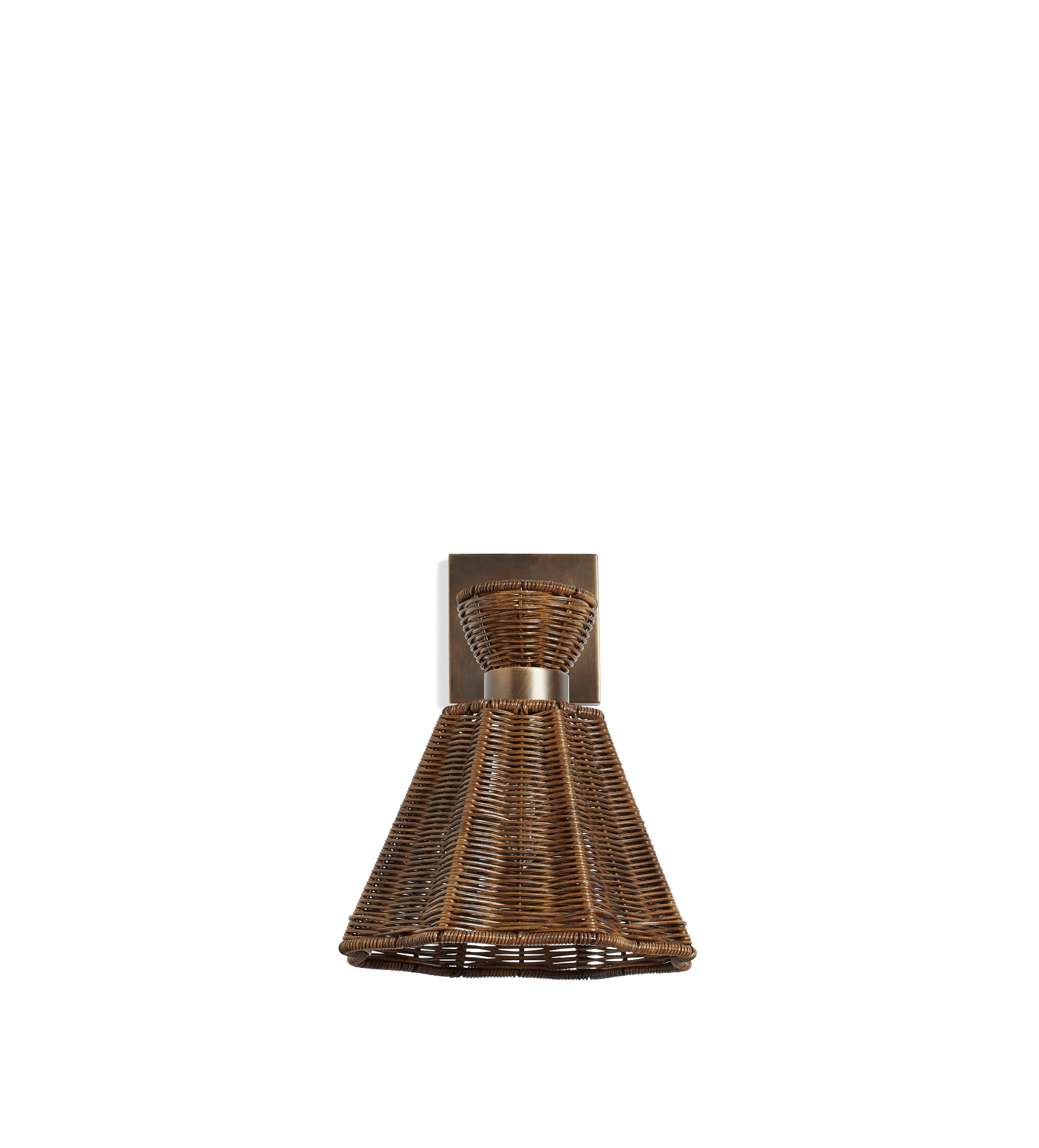 Concho Wall Lamp - Antique Brass/Rattan Brown