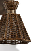 Concho Wall Lamp - Antique Brass/Rattan Brown