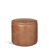 Costellini Leather Ottoman - Aged Tobacco