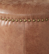 Costellini Leather Ottoman - Aged Tobacco