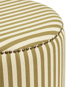 Costellini Linen Stripe Ottoman - Olive