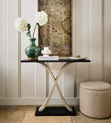 Costellini Linen Ottoman - Wild Oats Wide Herringbone