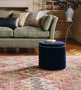 Costellini Velvet Ottoman - Perfect Navy