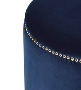 Costellini Velvet Ottoman - Perfect Navy