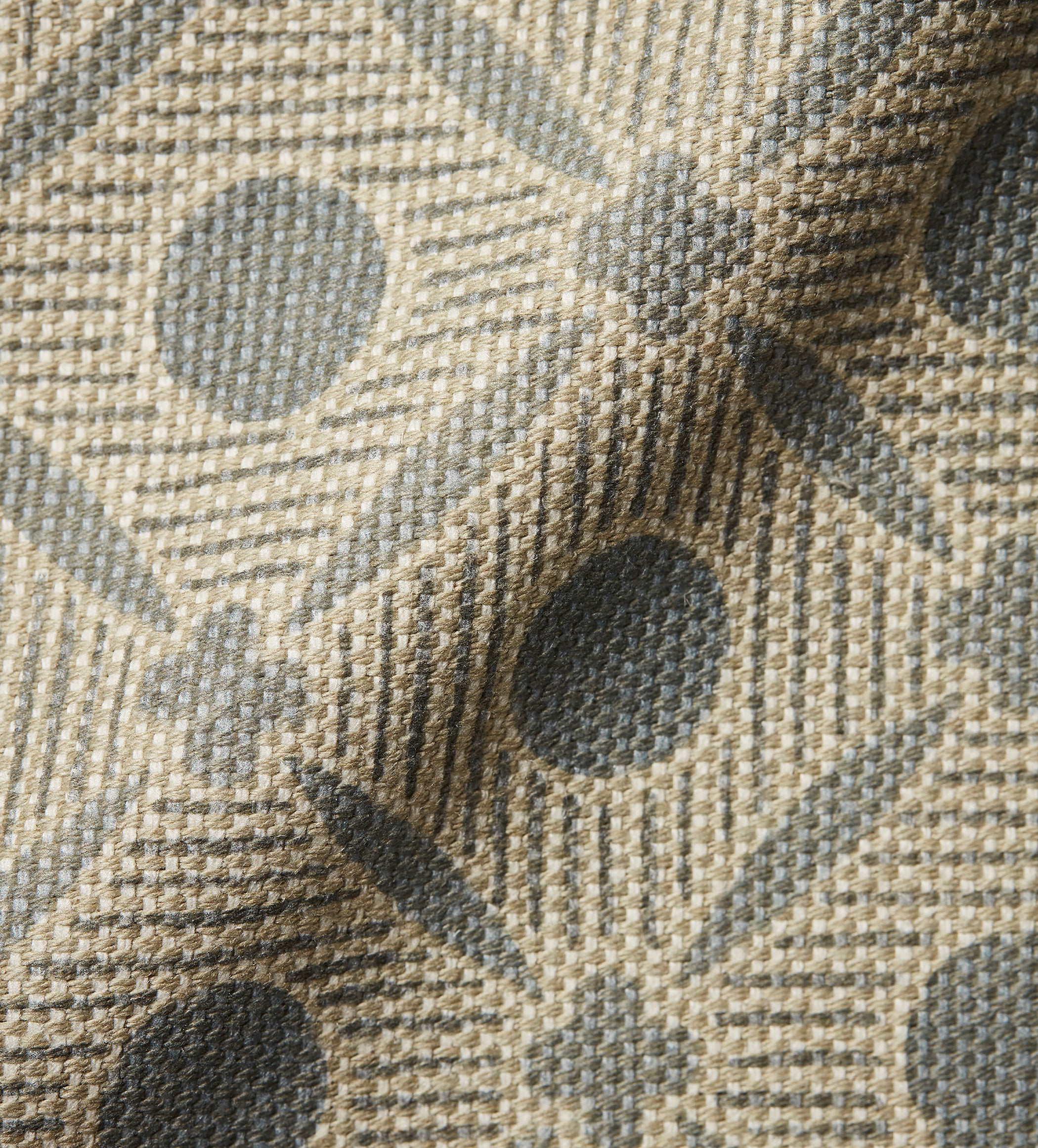 Print Nostell Linen Cotton Fabric Swatch - Seafoam