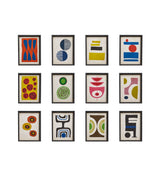 Dera Framed Abstracts Prints - Set of Twelve - Multi