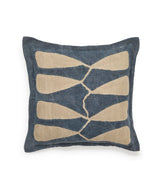 Dera Leaf Cushion Cover - Blue/Natural