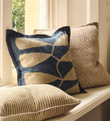 Dera Leaf Cushion Cover - Blue/Natural