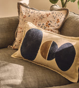 Dera Oval Cushion Cover - Oatmeal/Blue