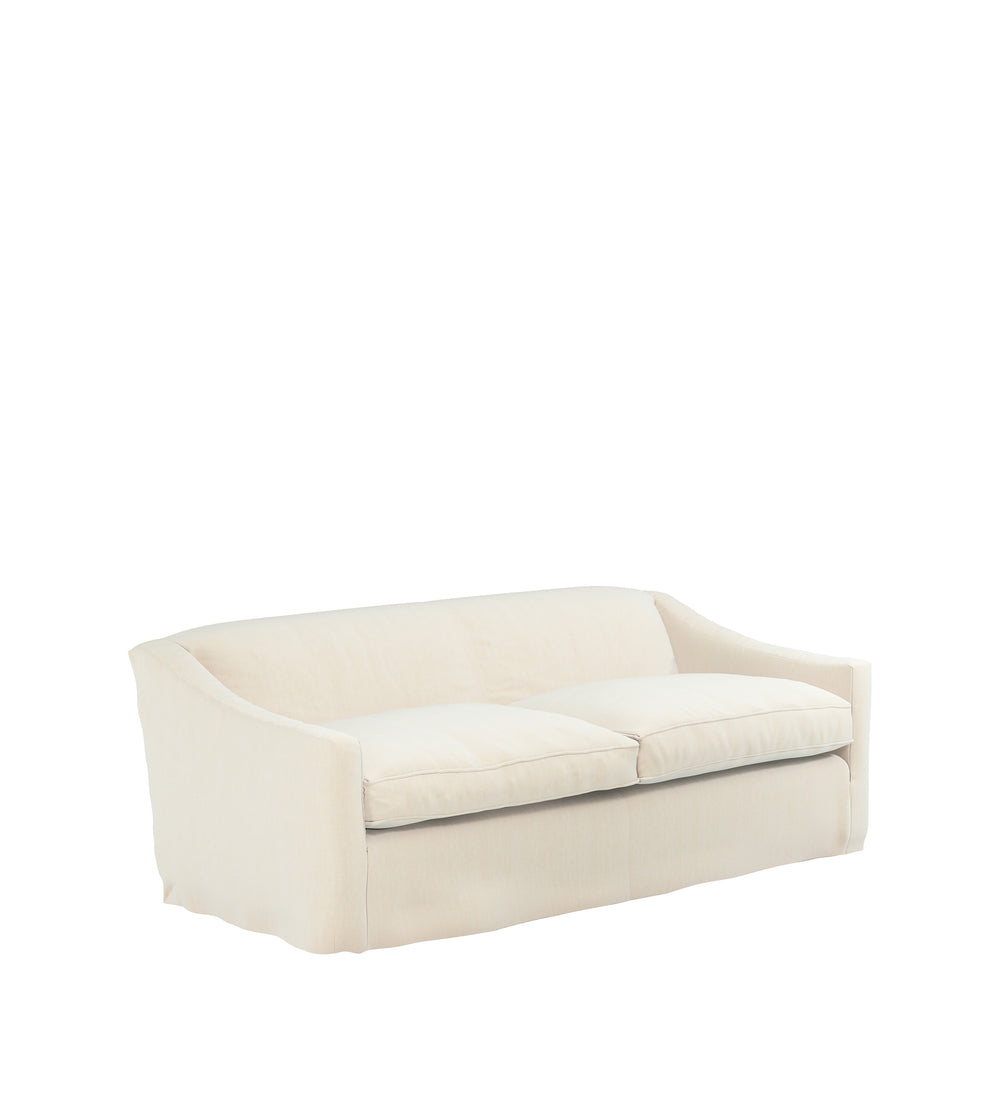 COVER ONLY - Egerton Stonewash Linen Loose Cover for 3-Seater Sofa - Dyed Oyster