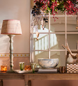 Elgin Pleated Silk Lampshade 45cm - Natural/Red