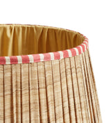 Elgin Pleated Silk Lampshade 45cm - Natural/Red