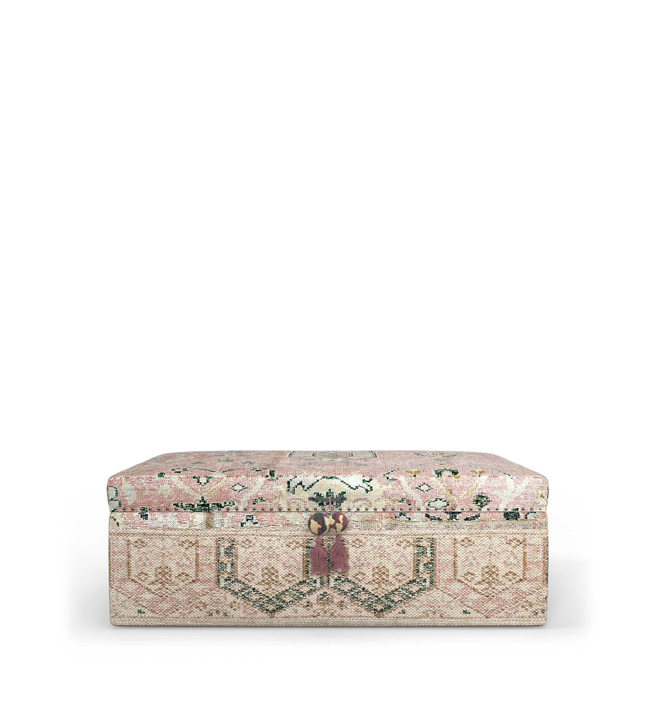 Elsdon Upholstered Ottoman - Washed Rose