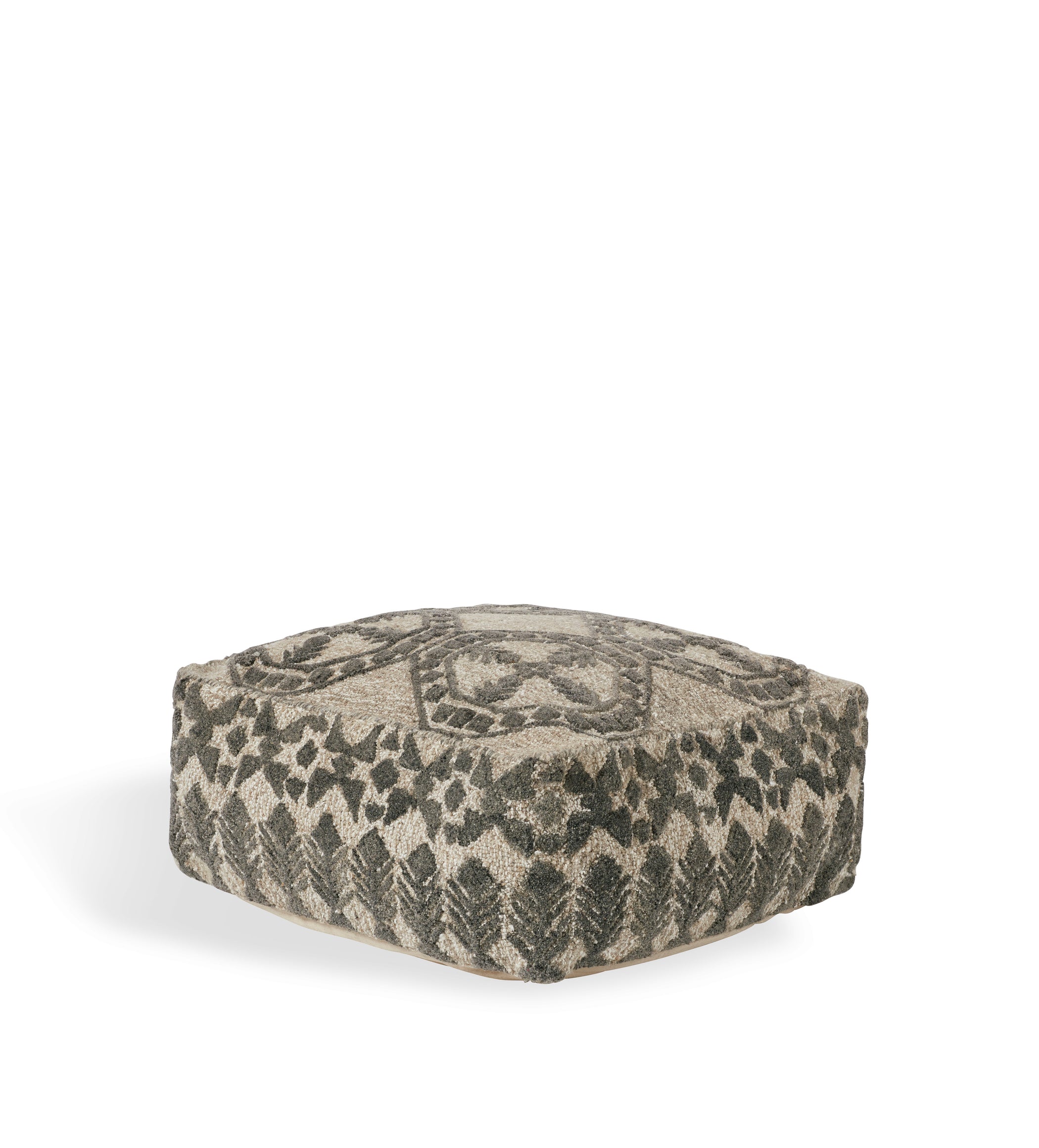 Ely Floor Cushion - Granite/Lead White