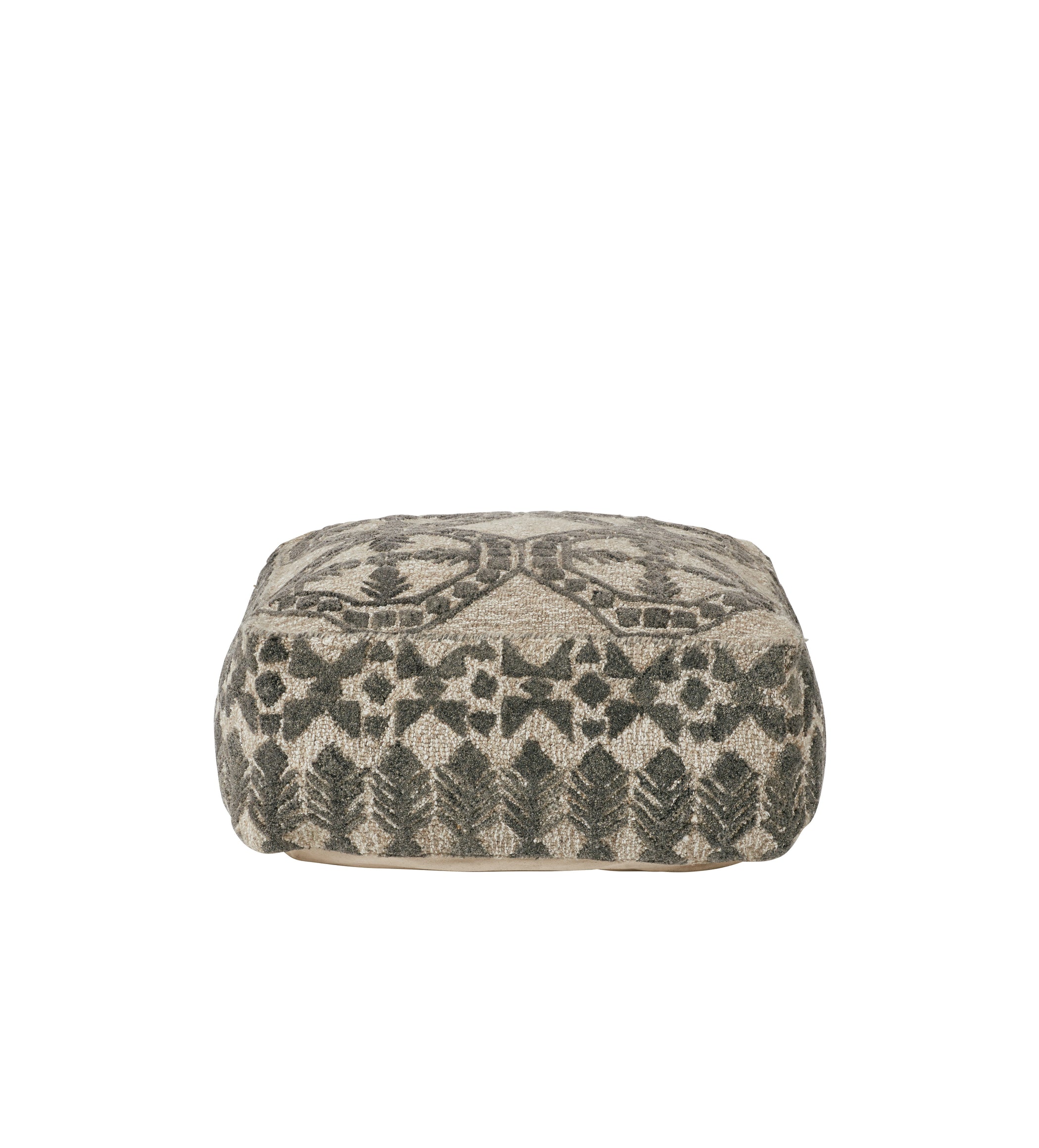Ely Floor Cushion - Granite/Lead White