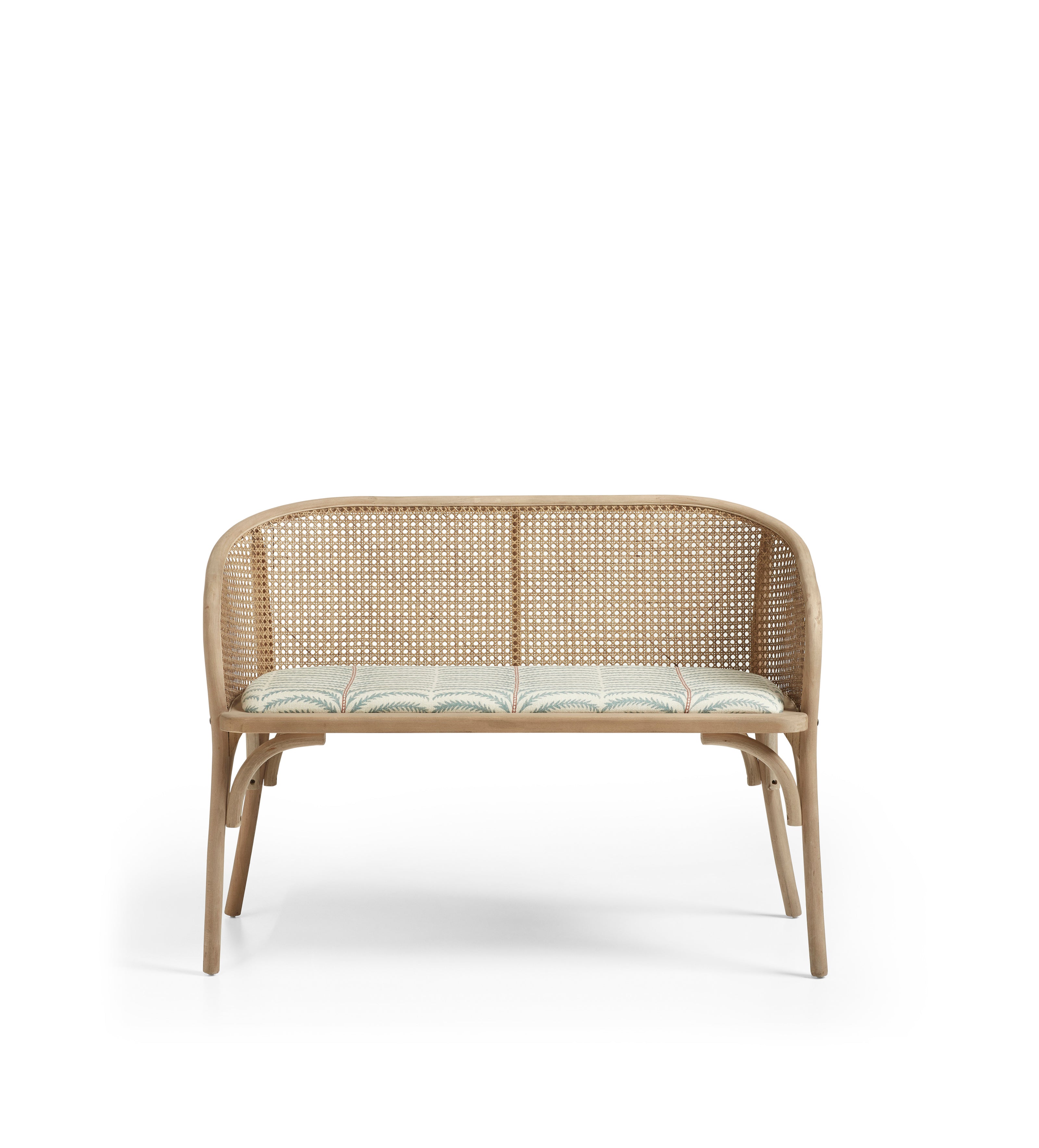 Etreinte Areca Rattan Bench - Seafoam