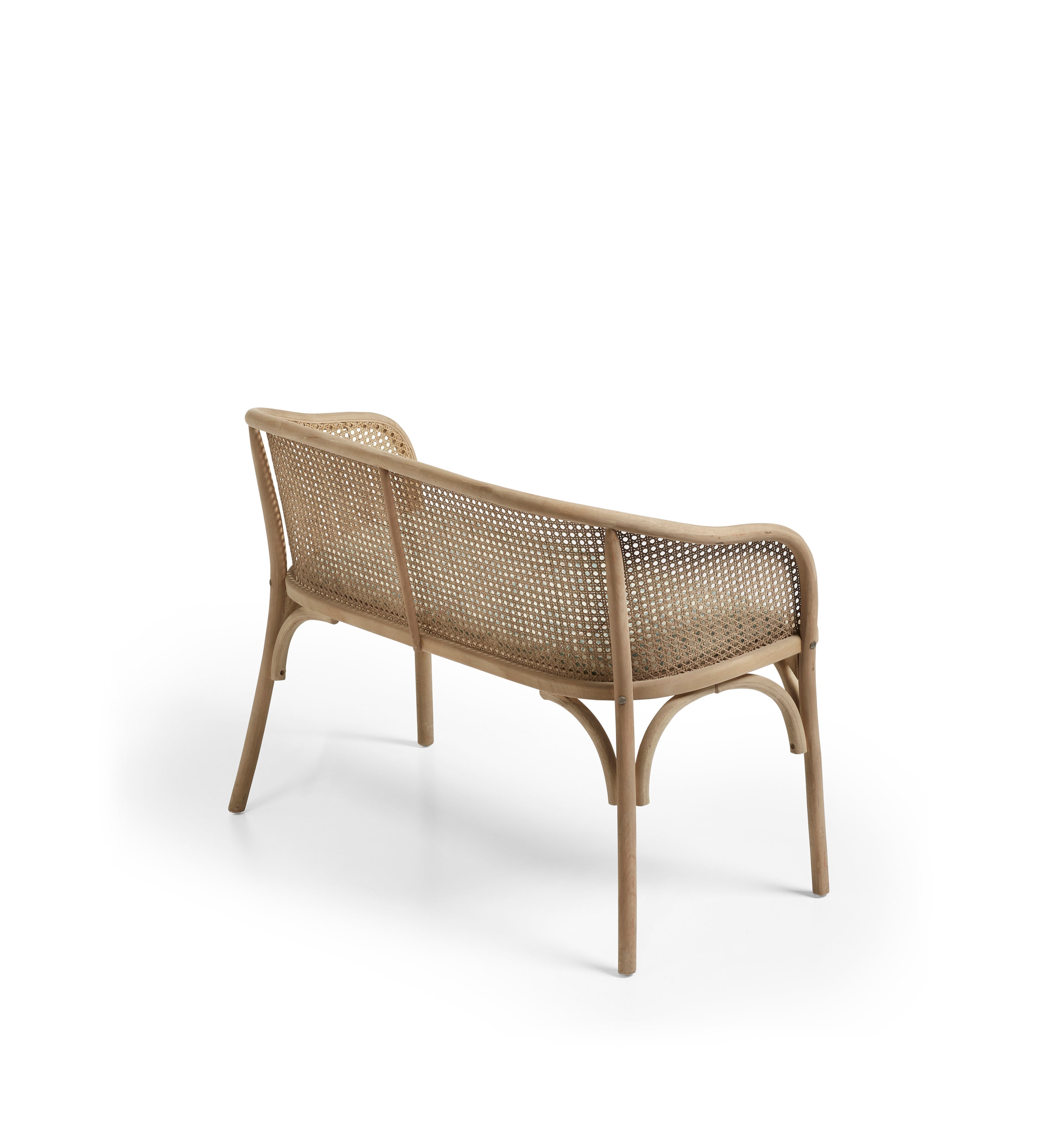 Etreinte Areca Rattan Bench - Seafoam