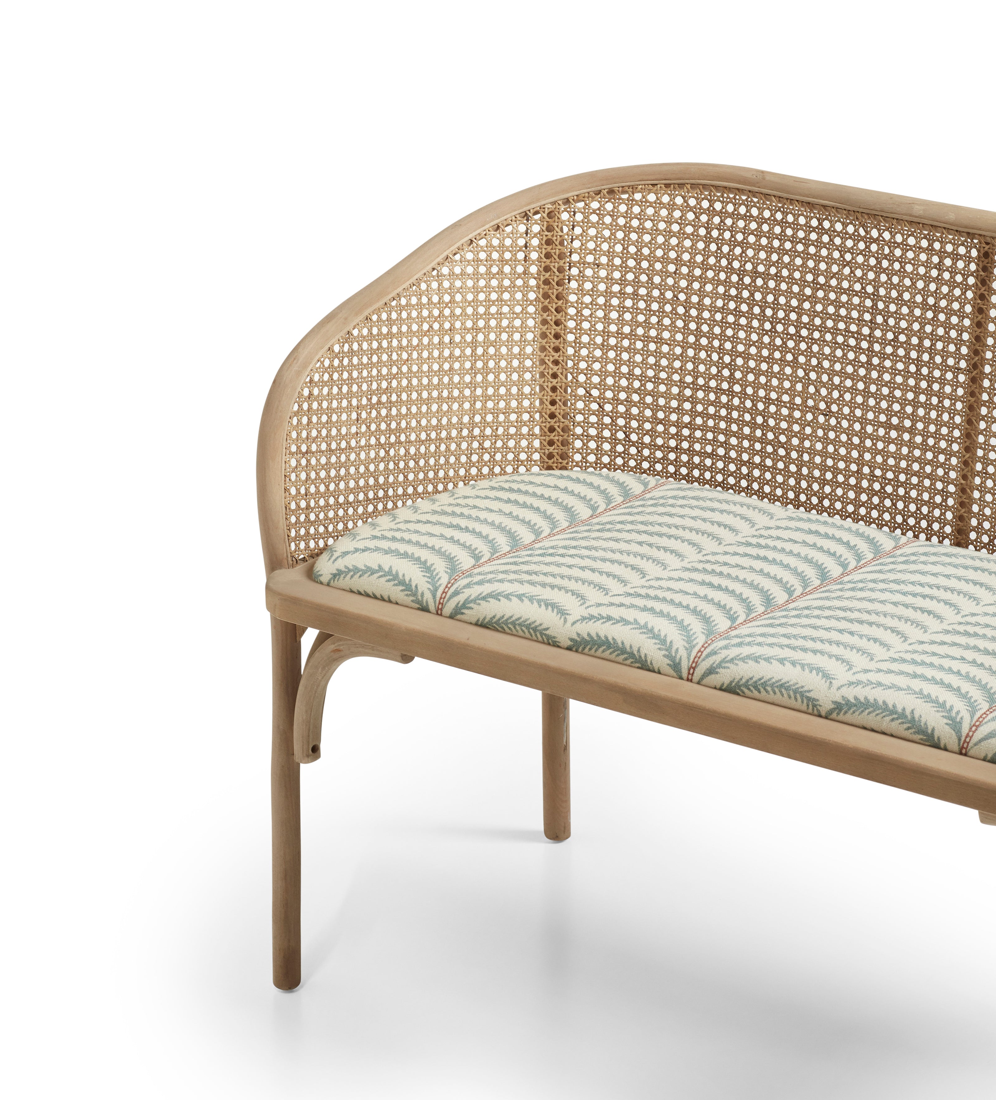 Etreinte Areca Rattan Bench - Seafoam